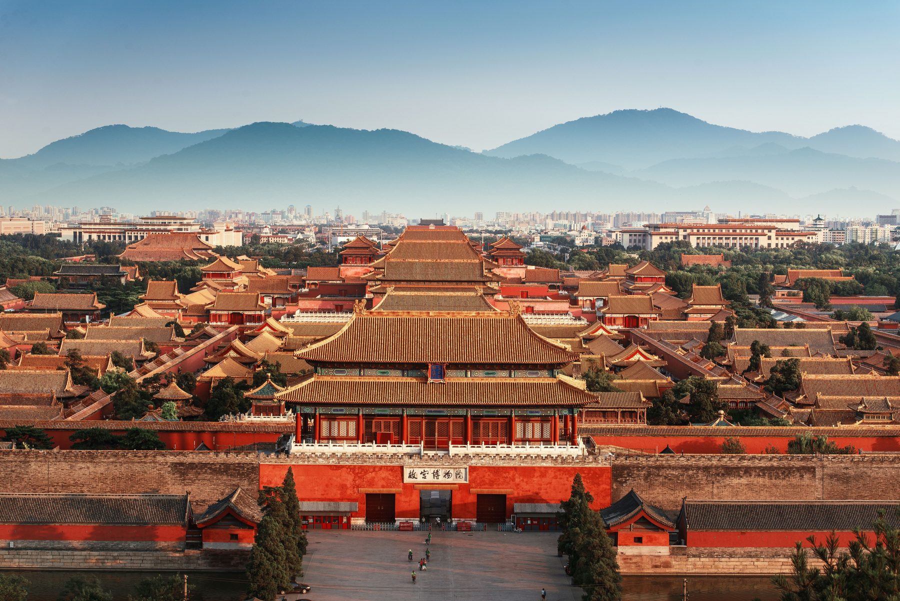 The Forbidden City in central Beijing viewed from above