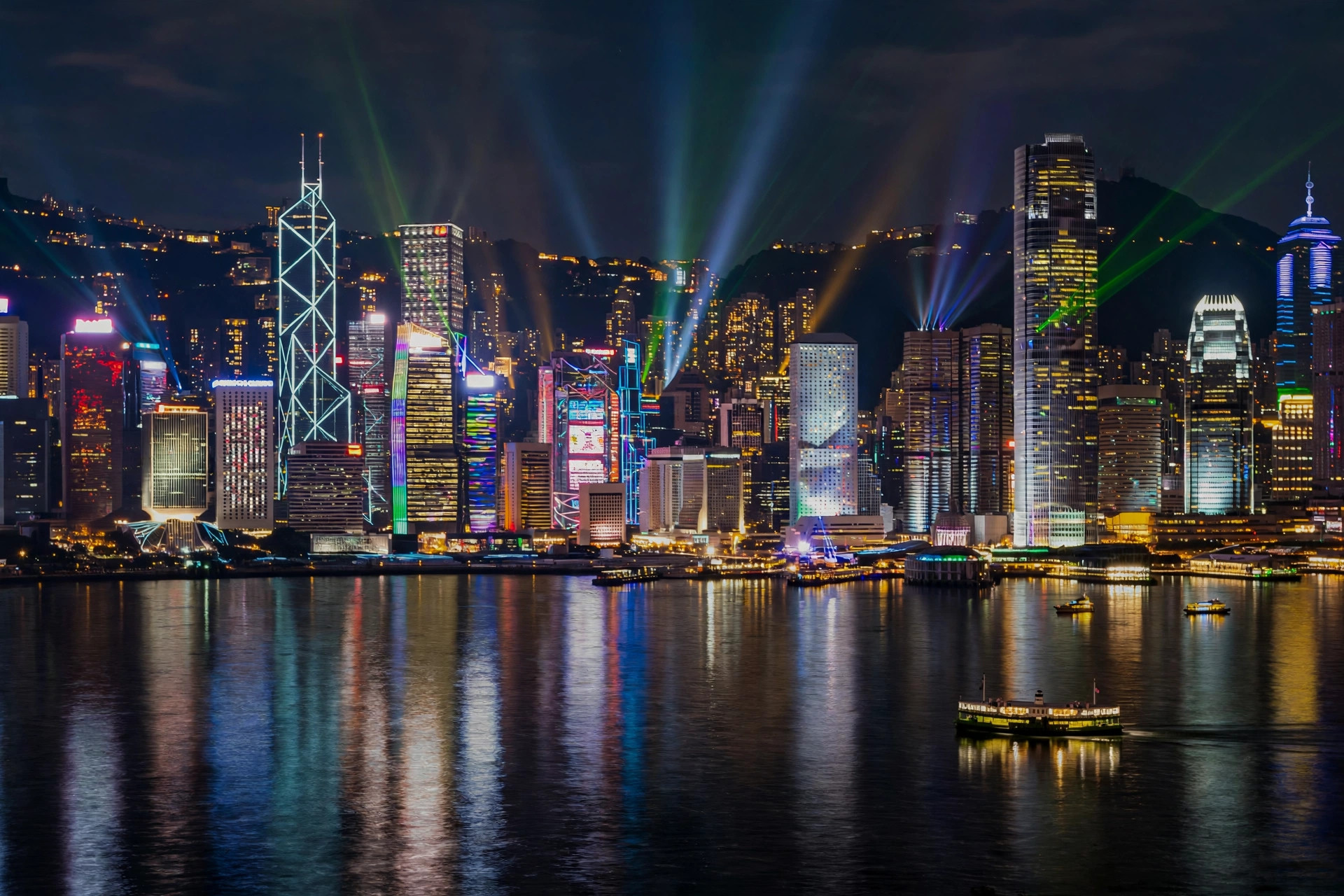 Hong Kong Victoria Harbour at night